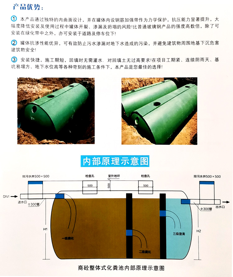 博爱玻璃钢化粪池